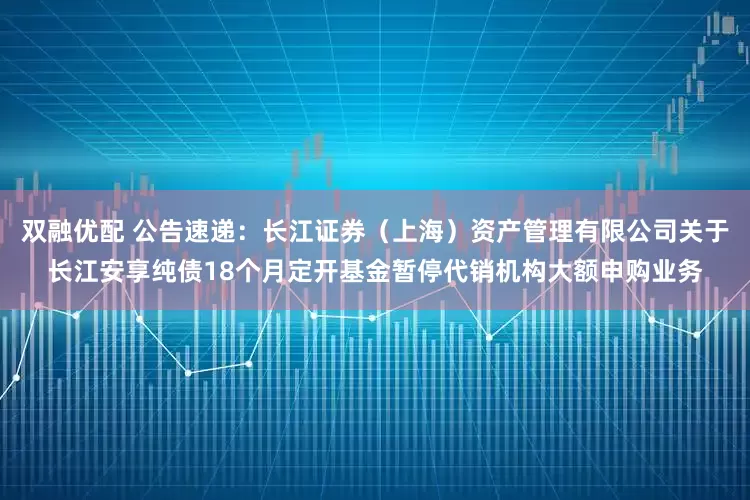 双融优配 公告速递：长江证券（上海）资产管理有限公司关于长江安享纯债18个月定开基金暂停代销机构大额申购业务