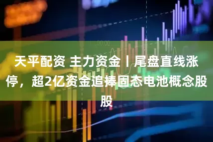 天平配资 主力资金丨尾盘直线涨停，超2亿资金追捧固态电池概念股
